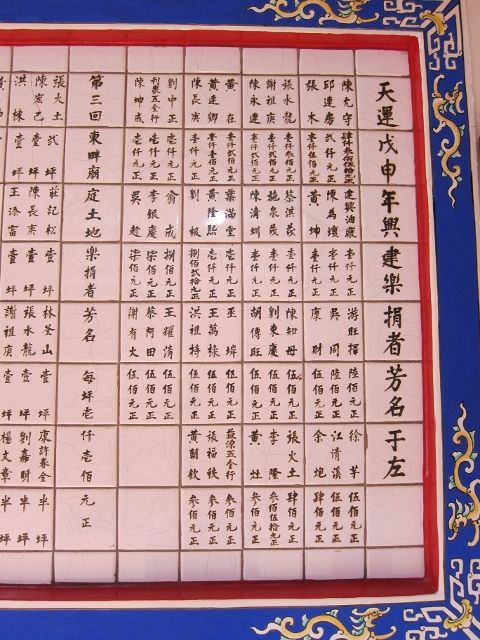 「第三回東畔廟庭土地樂捐者芳名(每坪壹仟壹佰元正)」碑文 「第三回東畔廟庭土地樂捐者芳名(每坪壹仟壹佰元正)」碑文